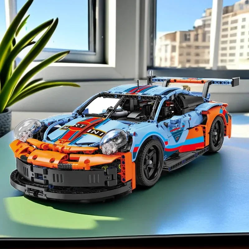 911 RSR Blau-Orange Modellbausatz (1580 Teile)